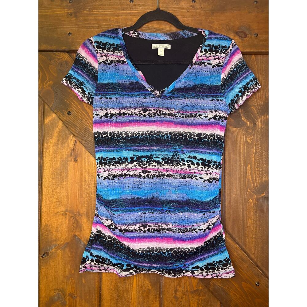 Dana Buchman women’s small colorful striped blouse